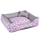 Cama Caminha Pet para Cachorro ou Gato Médio 60cm x 47cm Lavável com Fundo Impermeável + Ossinho