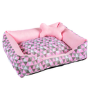 Cama Retangular Acolchoada com Ossinho para Cães e Gatos
