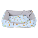 Cama Retangular Acolchoada com Ossinho para Cães e Gatos