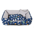 Cama Retangular Acolchoada com Ossinho para Cães e Gatos