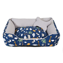 Cama Retangular Acolchoada com Ossinho para Cães e Gatos