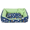 Cama Retangular Acolchoada com Ossinho para Cães e Gatos