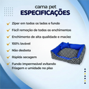 Cama Caminha Pet para Cachorro ou Gato Médio 60cm x 47cm Lavável com Fundo Impermeável + Ossinho