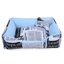 Cama Retangular Acolchoada com Ossinho para Cães e Gatos