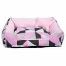 Cama Retangular Acolchoada com Ossinho para Cães e Gatos