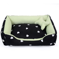 Cama Retangular Acolchoada com Ossinho para Cães e Gatos