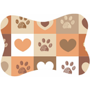 Tapete para Comedouro Pet Antiderrapante Formato Ossinho 29cm x 43cm