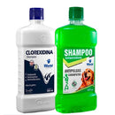 Shampoo veterinário clorexidina e antiparasitário para pets