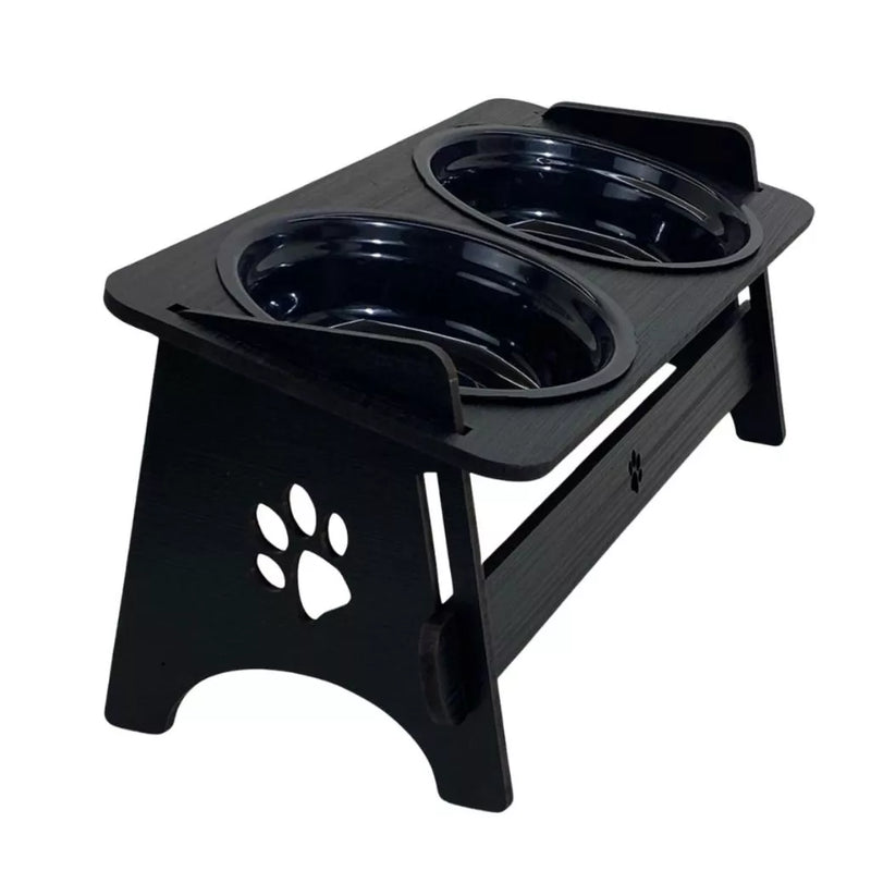 Comedouro Bebedouro Elevado com Tampas para Cães e Gatos