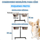 Comedouro duplo elevado pequeno preto