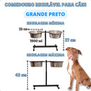 Comedouro duplo elevado grande preto