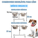 Comedouro duplo elevado medio branco