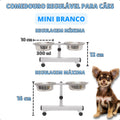 Comedouro duplo elevado mini branco
