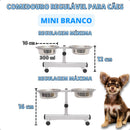 Comedouro duplo elevado mini branco