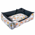 Cama Retangular Acolchoada com Ossinho para Cães e Gatos