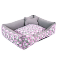 Cama Retangular Acolchoada com Ossinho para Cães e Gatos