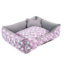 Cama Retangular Acolchoada com Ossinho para Cães e Gatos