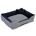 Cama Retangular Acolchoada com Ossinho para Cães e Gatos