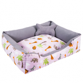 Cama Retangular Acolchoada com Ossinho para Cães e Gatos