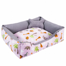 Cama Retangular Acolchoada com Ossinho para Cães e Gatos