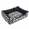 Cama Retangular Acolchoada com Ossinho para Cães e Gatos