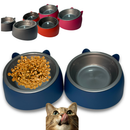 Comedouro Elevado Cachorro Gato Bebedouro Ração Água 250ml Orelha Fofo Luxo Unidade e Kit Com 2