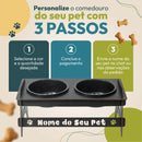 Comedouro Elevado Personalizado com Nome para Cães e Gatos Pequenos