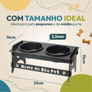 Comedouro Elevado Personalizado com Nome para Cães e Gatos Pequenos