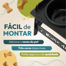Comedouro Elevado Personalizado com Nome para Cães e Gatos Pequenos