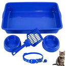 Kit Higiênico Caixa de Areia para Gatos - Azul