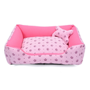 Cama Retangular Acolchoada com Ossinho para Cães e Gatos