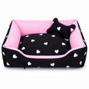 Cama Retangular Acolchoada com Ossinho para Cães e Gatos
