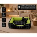 Cama Retangular Acolchoada com Ossinho para Cães e Gatos