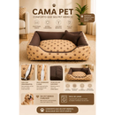 Cama Caminha Pet para Cachorro ou Gato Médio 60cm x 47cm Lavável com Fundo Impermeável + Ossinho