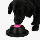 Brinquedo Interativo para Cães Bola Giratória Anti Ansiedade Dispenser Petisco Lambedor Comedouro Lento Pet - Preto e Rosa