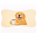 Tapete para Comedouro Pet Antiderrapante Formato Ossinho 29cm x 43cm