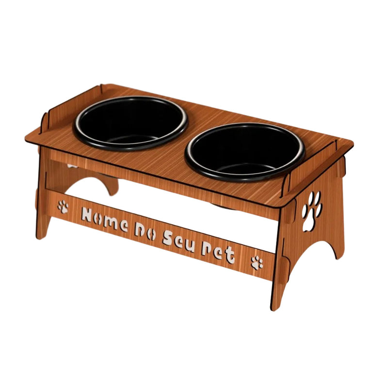 Comedouro elevado personalizado caramelo 1 unidade