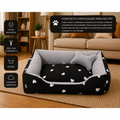 Cama Retangular Acolchoada com Ossinho para Cães e Gatos
