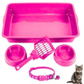 Kit Higiênico Caixa de Areia para Gatos - Rosa