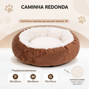 Caminha Redonda Pets Sherpa para Cães e Gatos Macia P , M e G Quente Confortável Cama Pet Com Pelinho