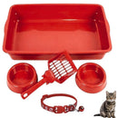 Kit Higiênico Caixa de Areia para Gatos - Vermelho