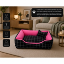 Cama Retangular Acolchoada com Ossinho para Cães e Gatos