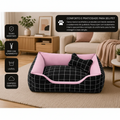 Cama Retangular Acolchoada com Ossinho para Cães e Gatos