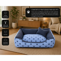 Cama Retangular Acolchoada com Ossinho para Cães e Gatos