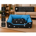 Cama Retangular Acolchoada com Ossinho para Cães e Gatos