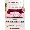 Cama Caminha Pet para Cachorro ou Gato Médio 60cm x 47cm Lavável com Fundo Impermeável + Ossinho