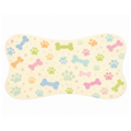 Tapete para Comedouro Pet Antiderrapante Formato Ossinho 29cm x 43cm