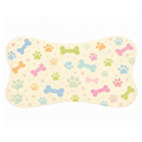 Tapete para Comedouro Pet Antiderrapante Formato Ossinho 29cm x 43cm